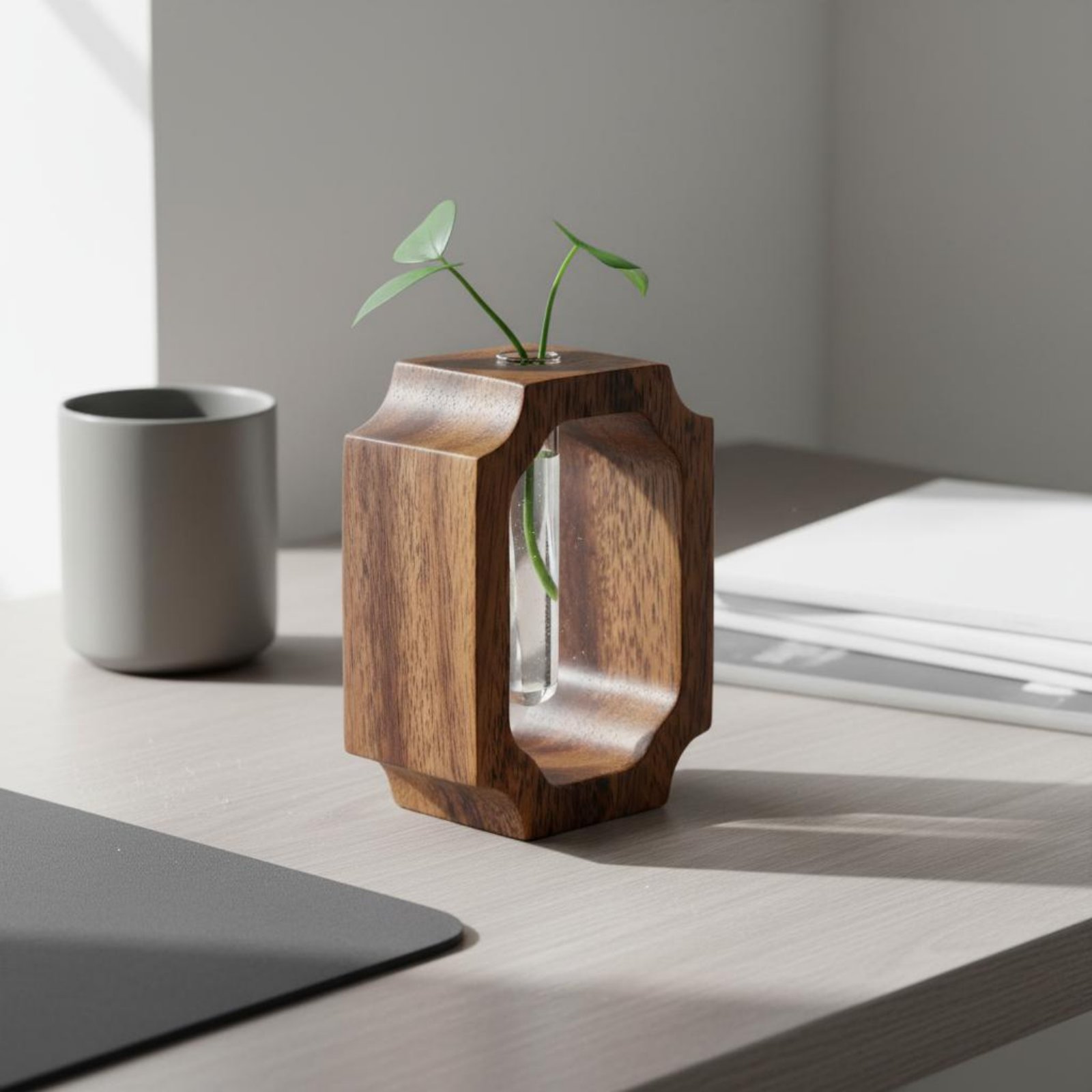 Ваза из орехового дерева, легк – обзор и цена Propagation Station Vase